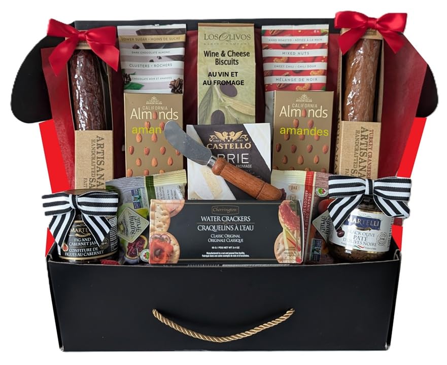 Carnivore – Deluxe Charcuterie and Cheese Gift Basket – Mixed Meats and Cheeses – Gift set - Canadian Distribution - Ships Free Within Canada on Orders Above CAD $199-0
