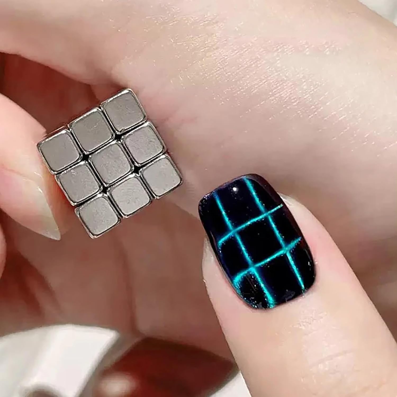 27Pcs -Cat Eye Nail Magnet Tool Square Magnet-2