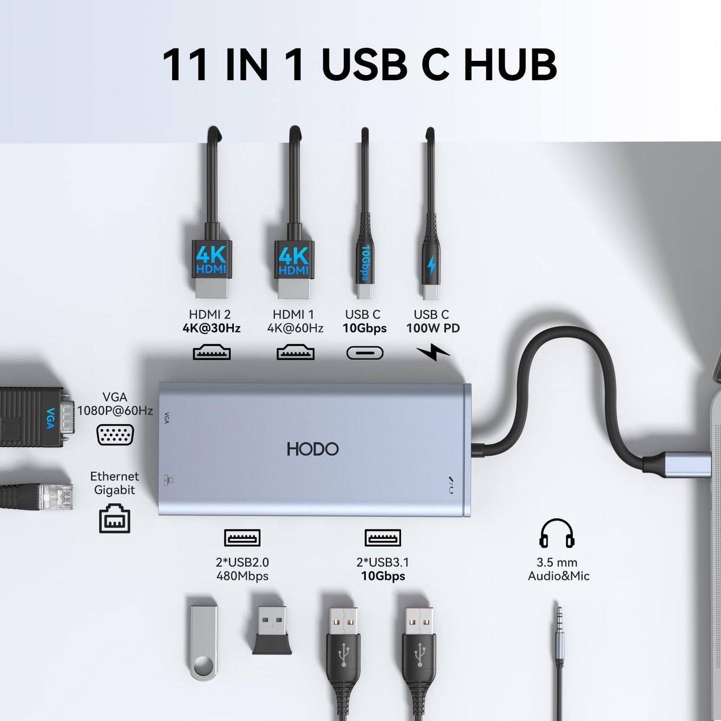 USB C Docking Station Dual Monitor Adapter for Dell HP, Laptop Docking Station 3 Monitors Quad Display USB C Hub Dongle to 4K HDMI+DP+VGA,3 USB2.0,100W PD,8 in 1 Thunderbolt Dock for Lenovo,Surface