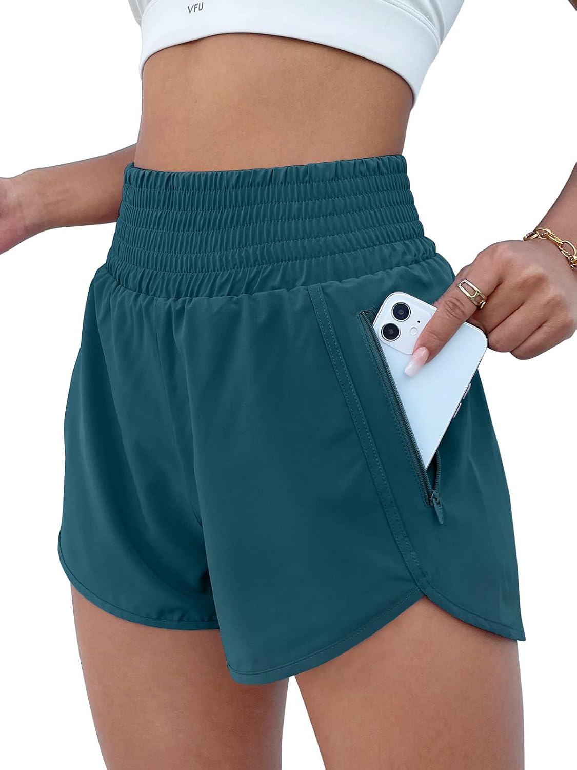 BMJL Women's Athletic Shorts High Waisted Running Short Pocket 2.5" Sporty Shorts Gym Workout Shorts