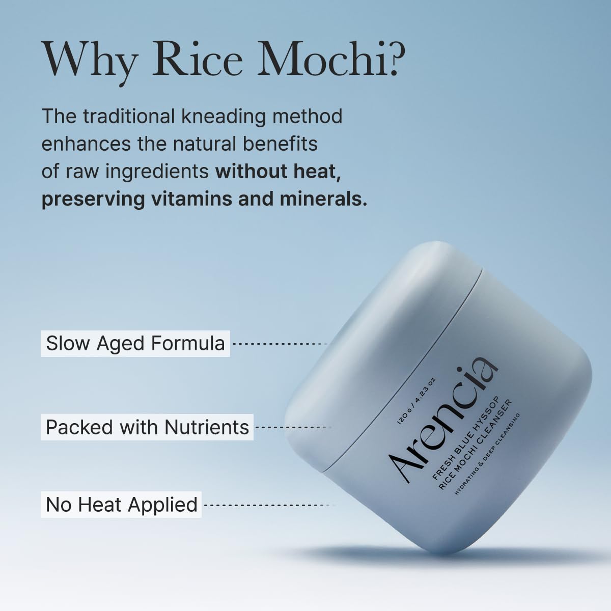 Arencia Fresh Blue Hyssop Rice Mochi Cleanser
