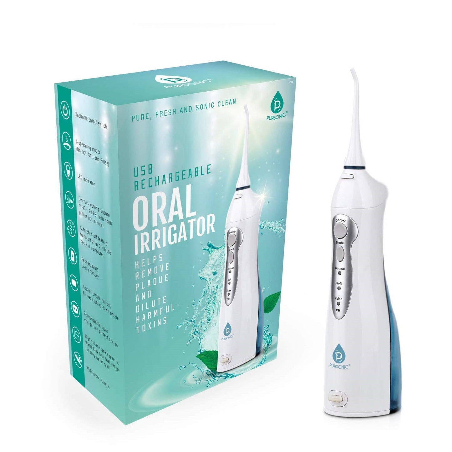 Complete Oral Care Bundle – UV Sonic Toothbrush W 12 Brush Heads, Ultrasonic UV-C Cleaner Pod & Rechargeable Water Flosser-1