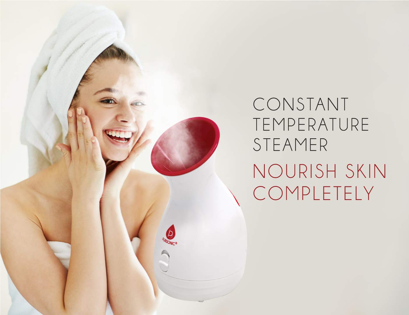 Pursonic Facial Steamer Hot Mist Moisturizing Spa: Nourish Skin Completely Extract Blackheads, Unclog Pores, Relieve Acne and Sunburn, Rejuvenate and Hydrate Your Skin for a Youthful Complexion-1