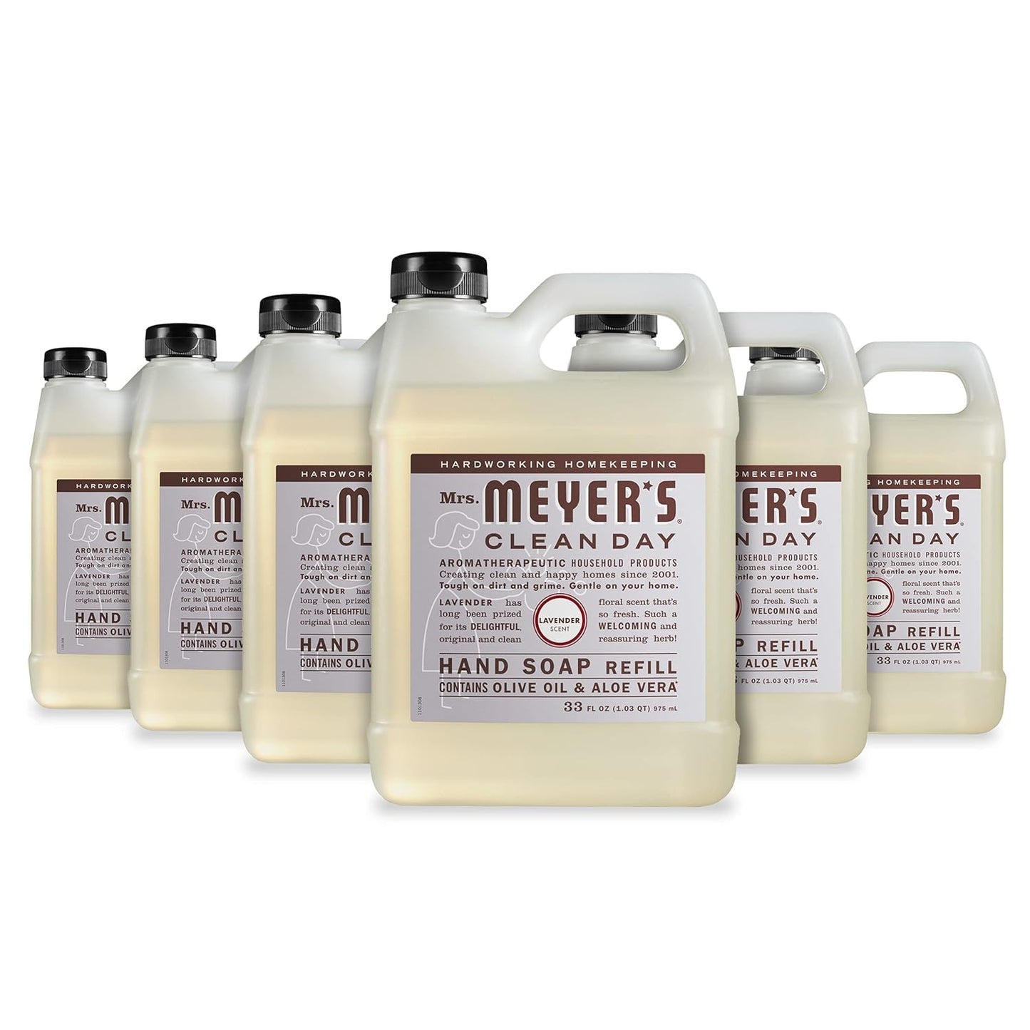 MRS. MEYER'S CLEAN DAY Hand Soap Refill, Rain Water Scent, 33 Fl Oz Bottle