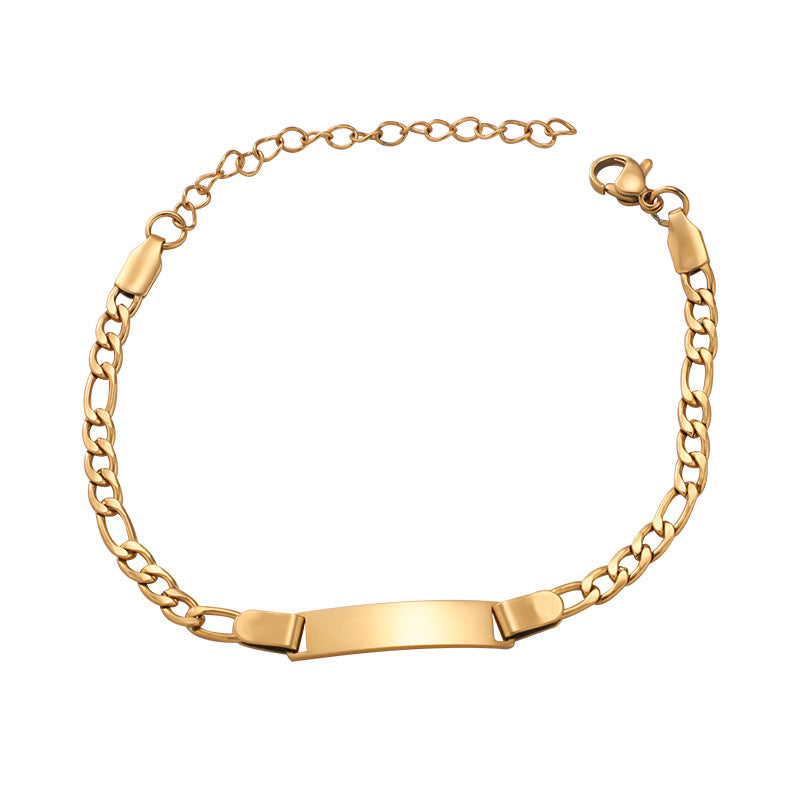 Unique Fashionable Kids' Gift  Style Stainless Steel Engravable Children's Bracelet