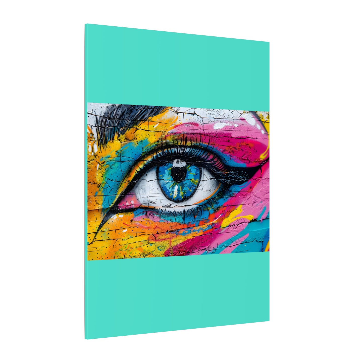 Colorful Eye Street Art Matte Canvas Print