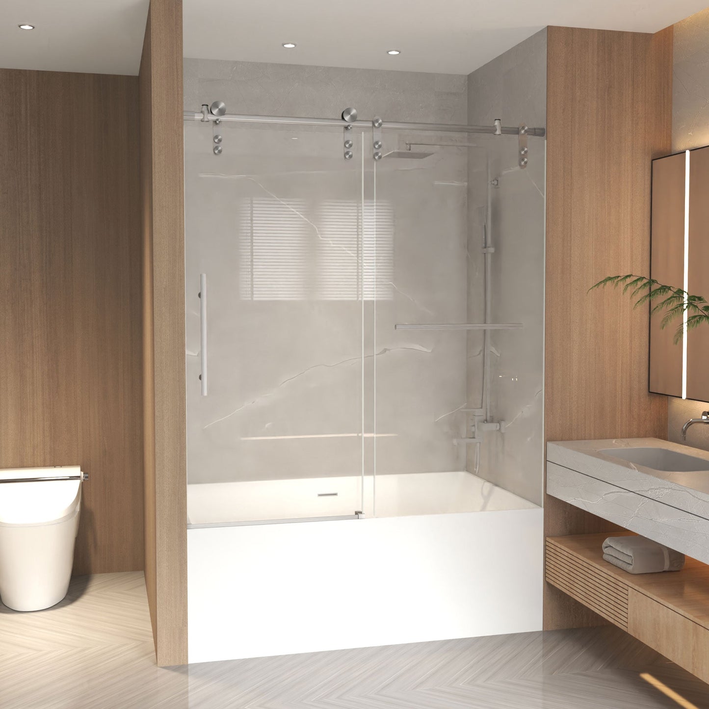 Frameless Sliding Bathtub Door