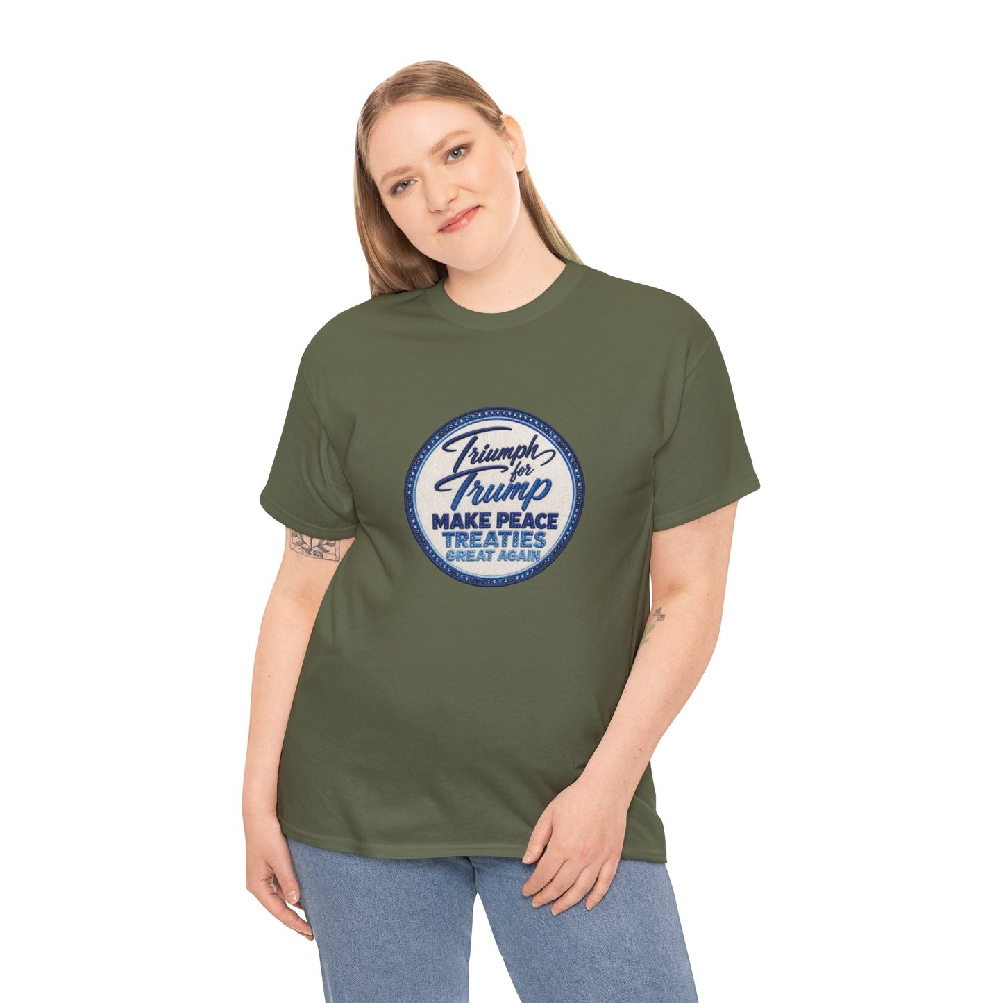 "Make Peace Treaties Great Again" Embroidery Badge Pattern T-Shirt - MADE TO ORDER ✨ CUSTOMIZABLE WITHIN REASON