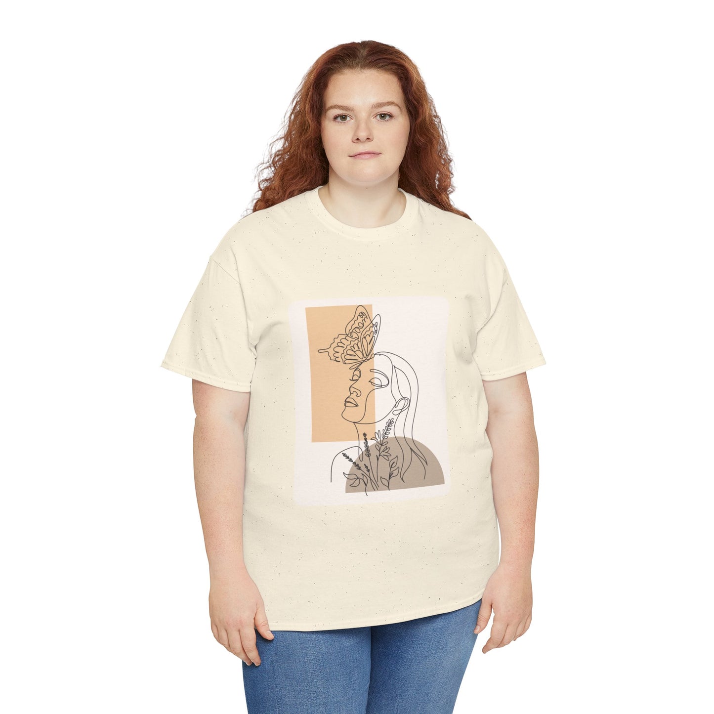 Artistic Unisex Tee: Modern Line Drawing with Butterfly, Perfect for Casual Outings, Gift for Art Lovers, Spring Fashion, Eco-Friendly Wear
