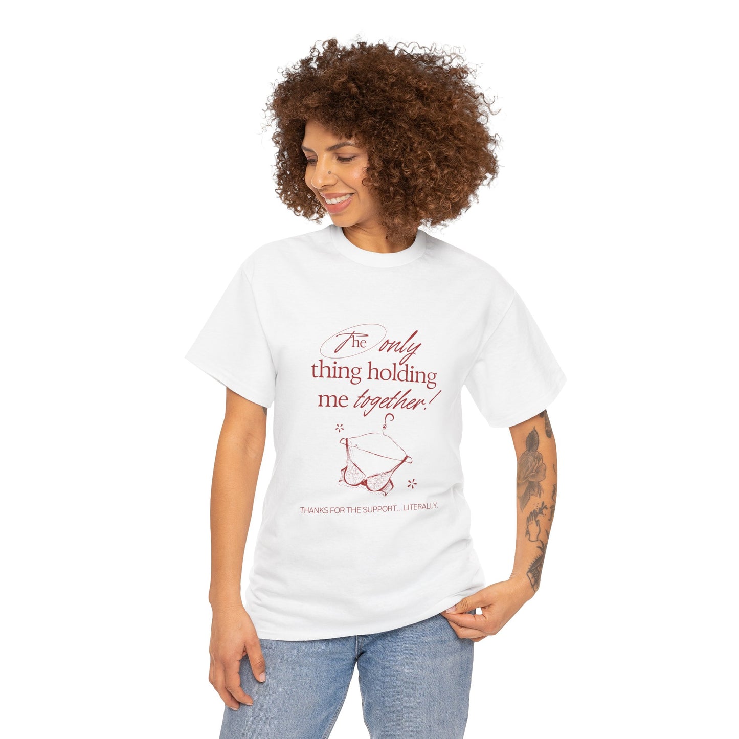 "Holding It Together" Unisex Heavy Cotton Tee: Funny Gift for Friends, Family, Self-Care, Casual Wear, Humor Shirts, Gift for Her