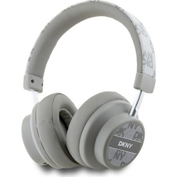 Слушалки DKNY Bluetooth с накладки за ушите, бежови с каре (DKBHM2PCSHLE)-0
