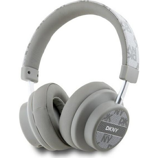 Слушалки DKNY Bluetooth с накладки за ушите, бежови с каре (DKBHM2PCSHLE)-0