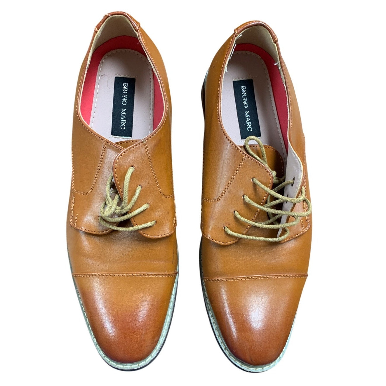 Bruno Mars Mens Size 11 Chestnut Brown Faux Leather Lace Up Oxford Formal Shoes