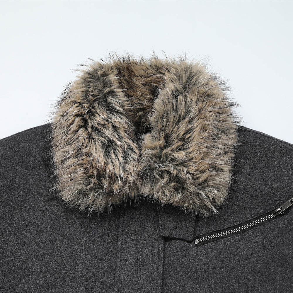 High necked woolen coat