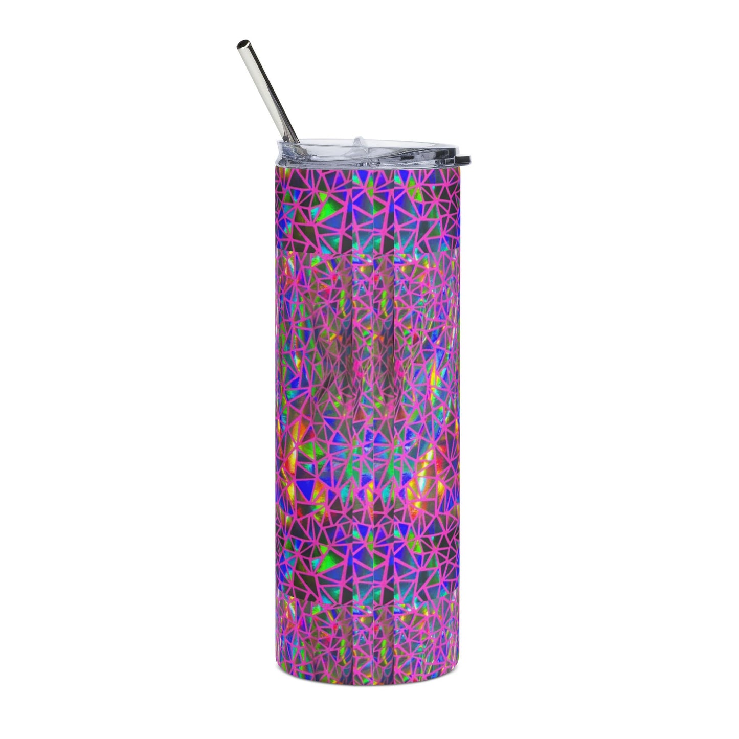 Holographic Geometric Prism Print Stainless Steel Tumbler | 20oz