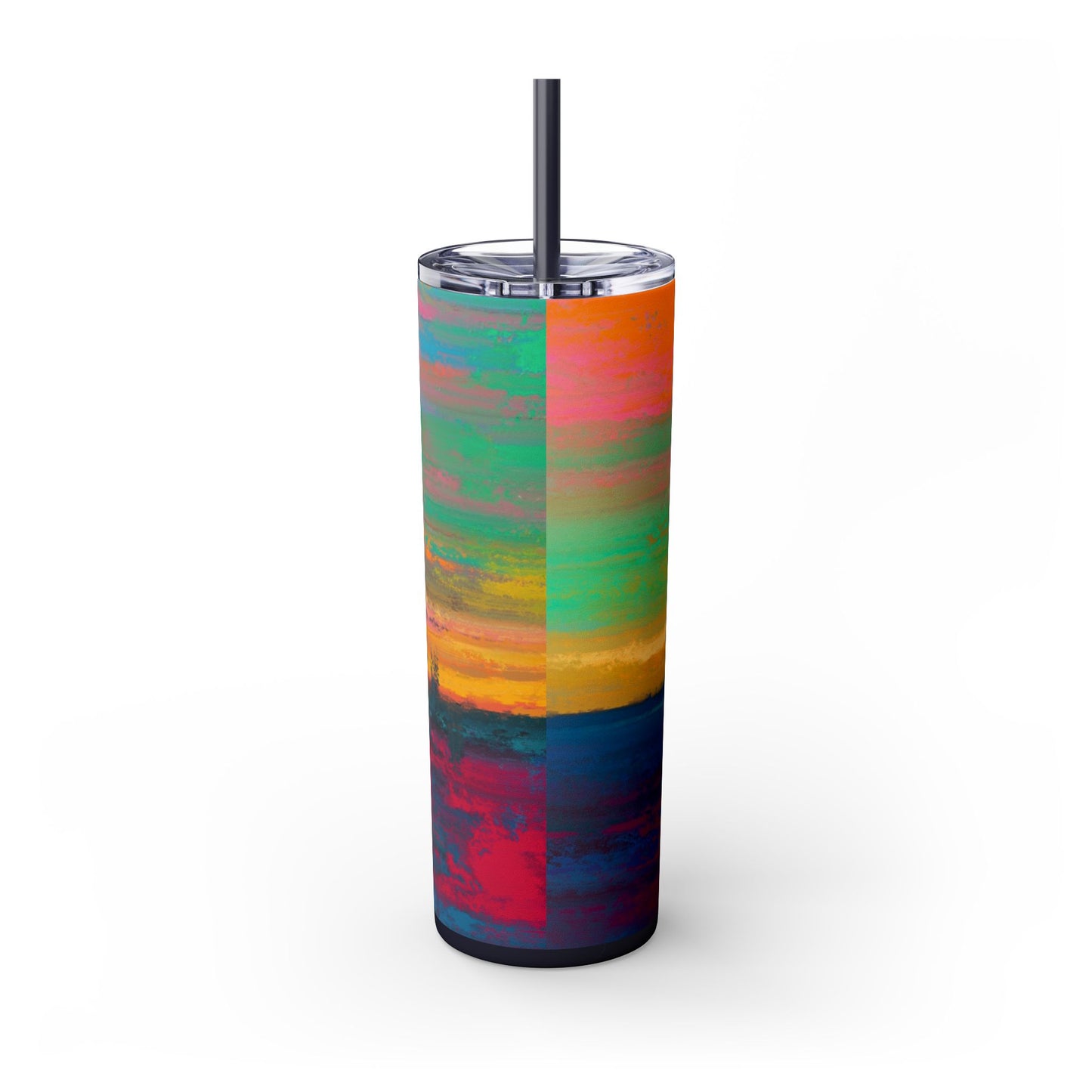 Colorful Ombre Skinny Tumbler with Straw, 20oz | Travel Mugs, Summer Drinkware, Beach Accessories, Gifts for Her, Eco-Friendly