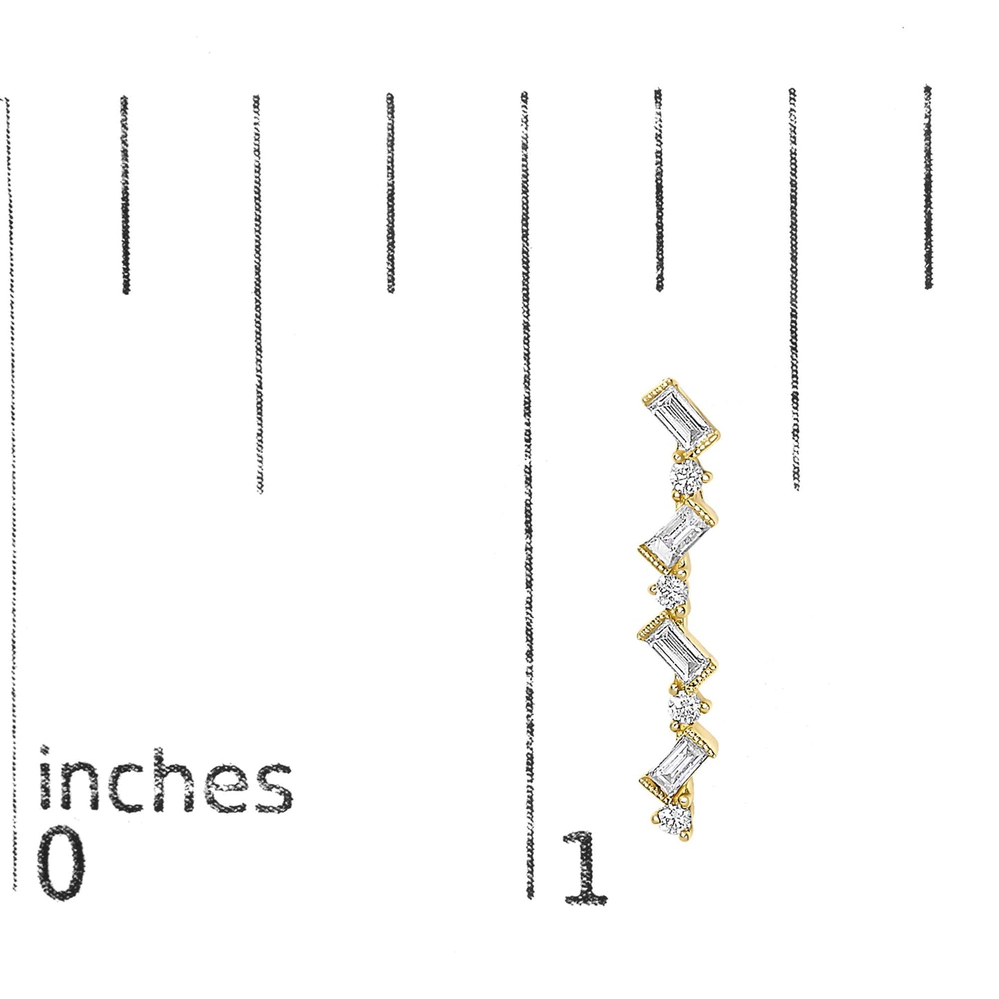 14K Yellow Gold 1/2 Cttw Diamond Zig Zag Drop Earrings (I-J Color, SI2-I1 Clarity)-4