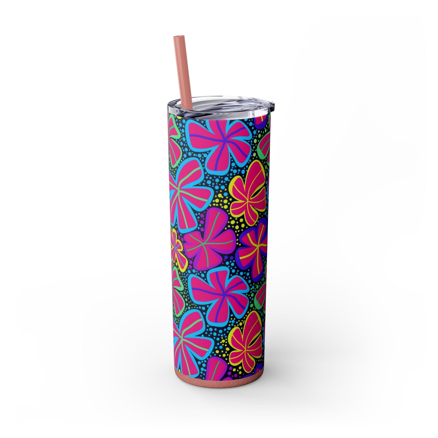 Vibrant Floral Skinny Tumbler, 20oz | Reusable Drink Cup for Home, Office, Road Trips | Fun Gift for Spring, Summer, Birthdays, Garden [...]