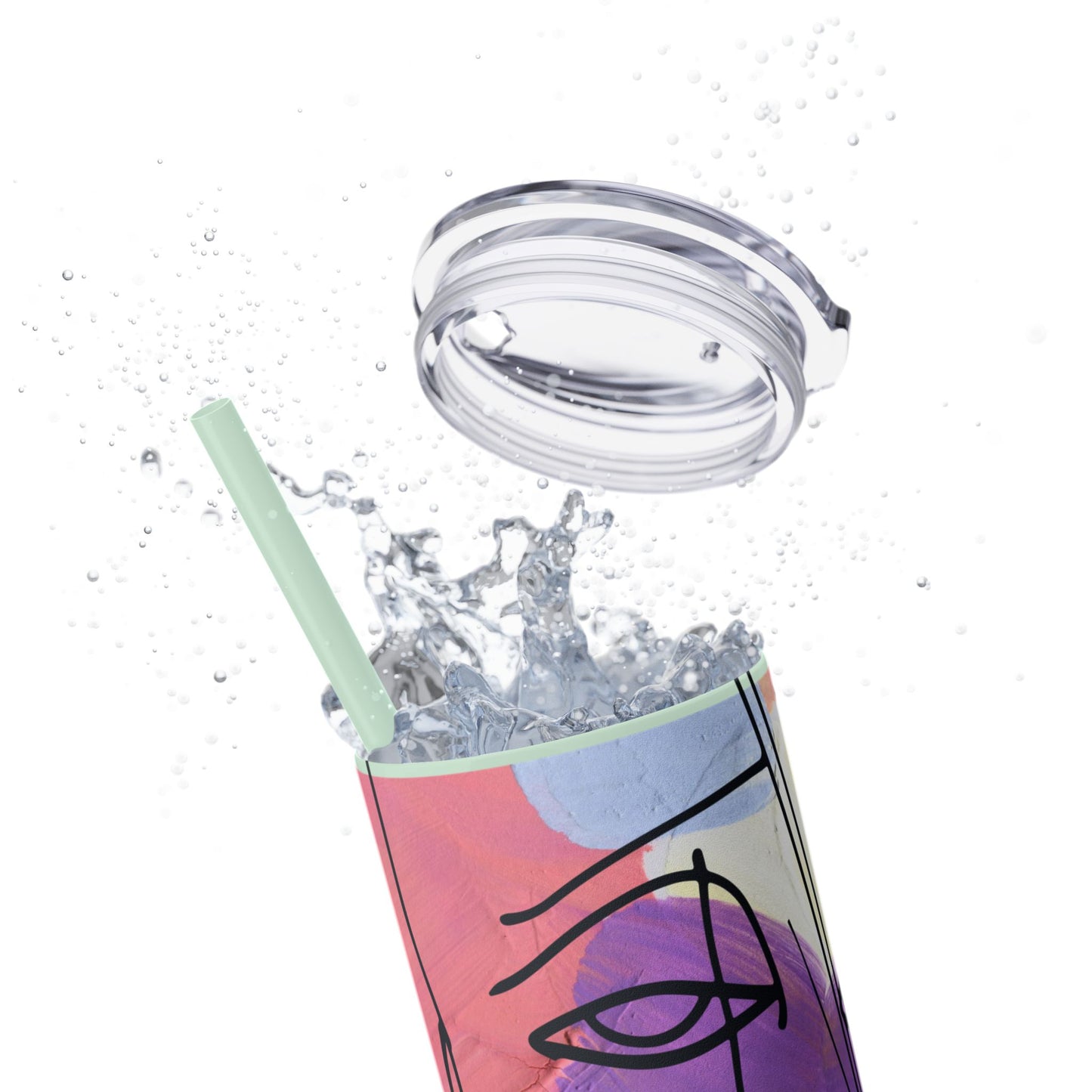 Artistic Skinny Tumbler with Straw, 20oz | Inspirational Drinkware, Colorful Water Bottle, Unique Gift Idea, Motivational Mug, [...]