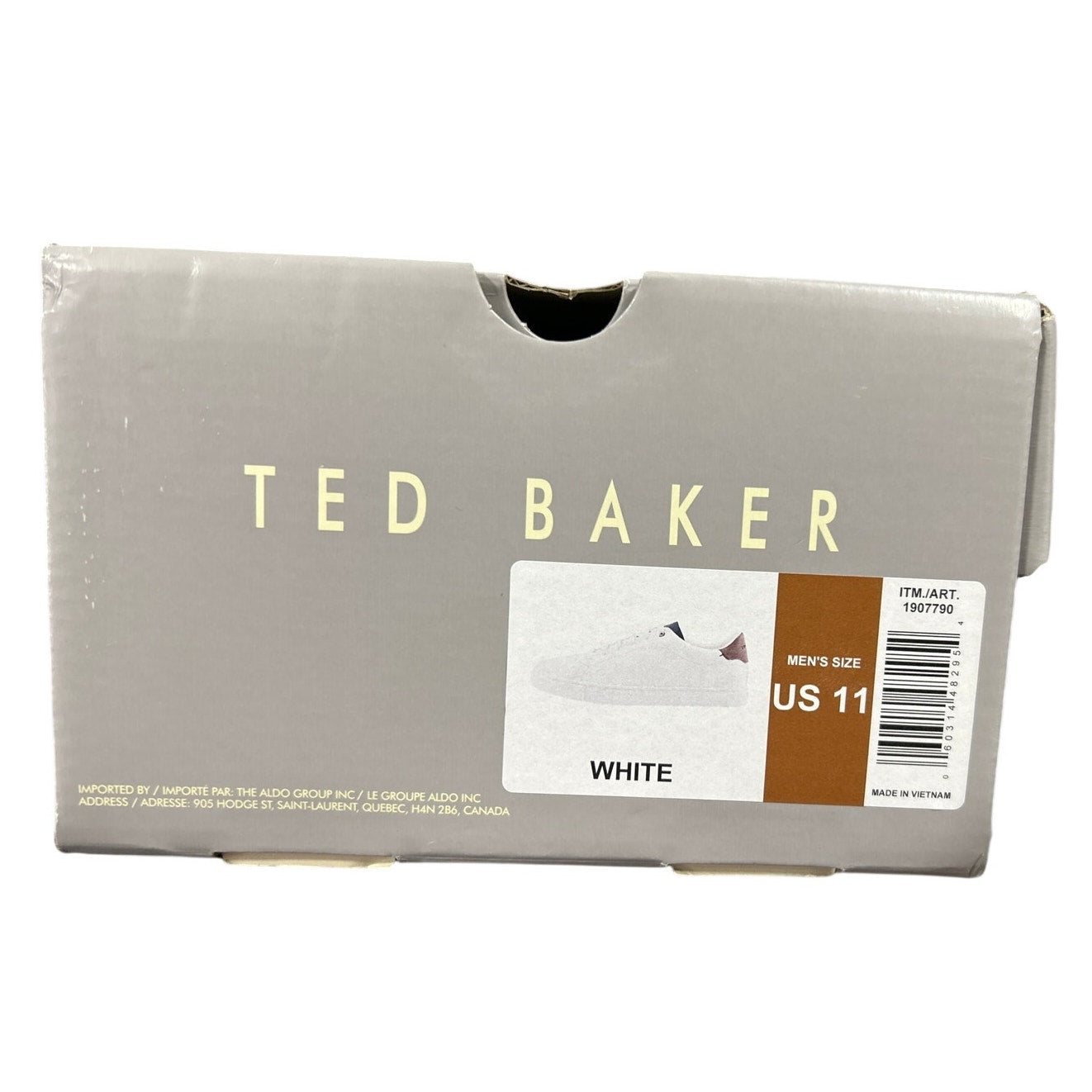 New In Box Ted Baker Mens Size 11 White Leather Robberto Lace Up Sneaker Shoes