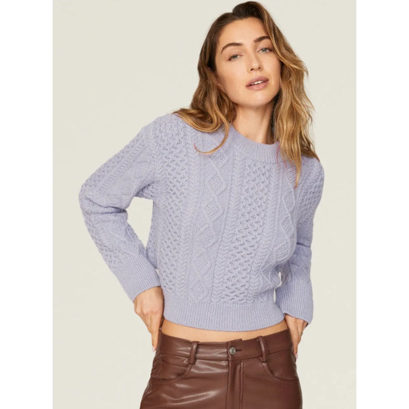 Rails Womes XL Amy Tie Back Long Sleeve Crew Neck Cropped Cable Knit Sweater