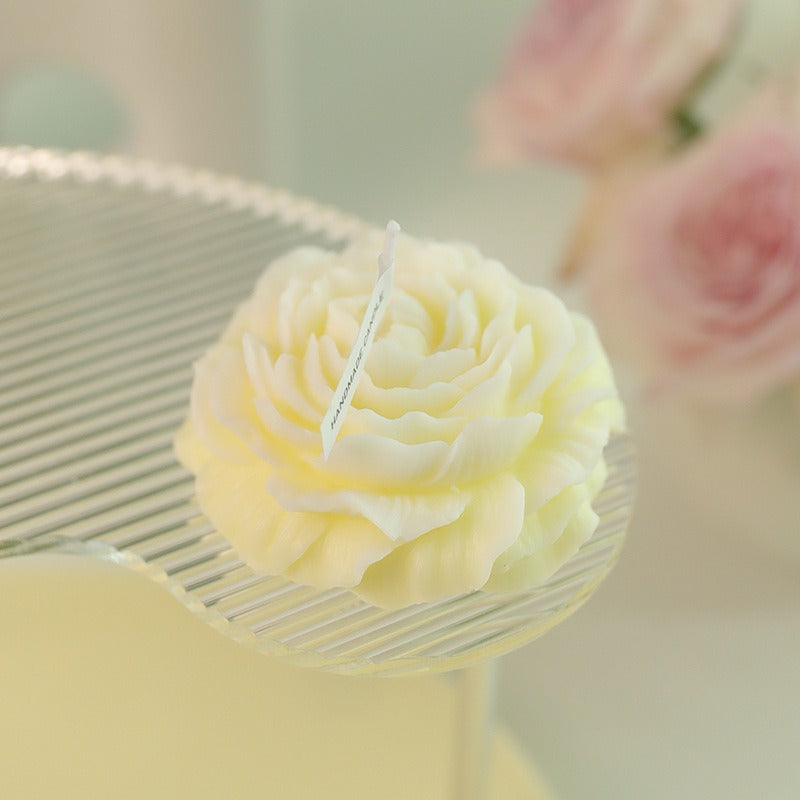 Pure handmade peony shaped aromatherapy candle wedding gift, birthday gift, banquet decoration