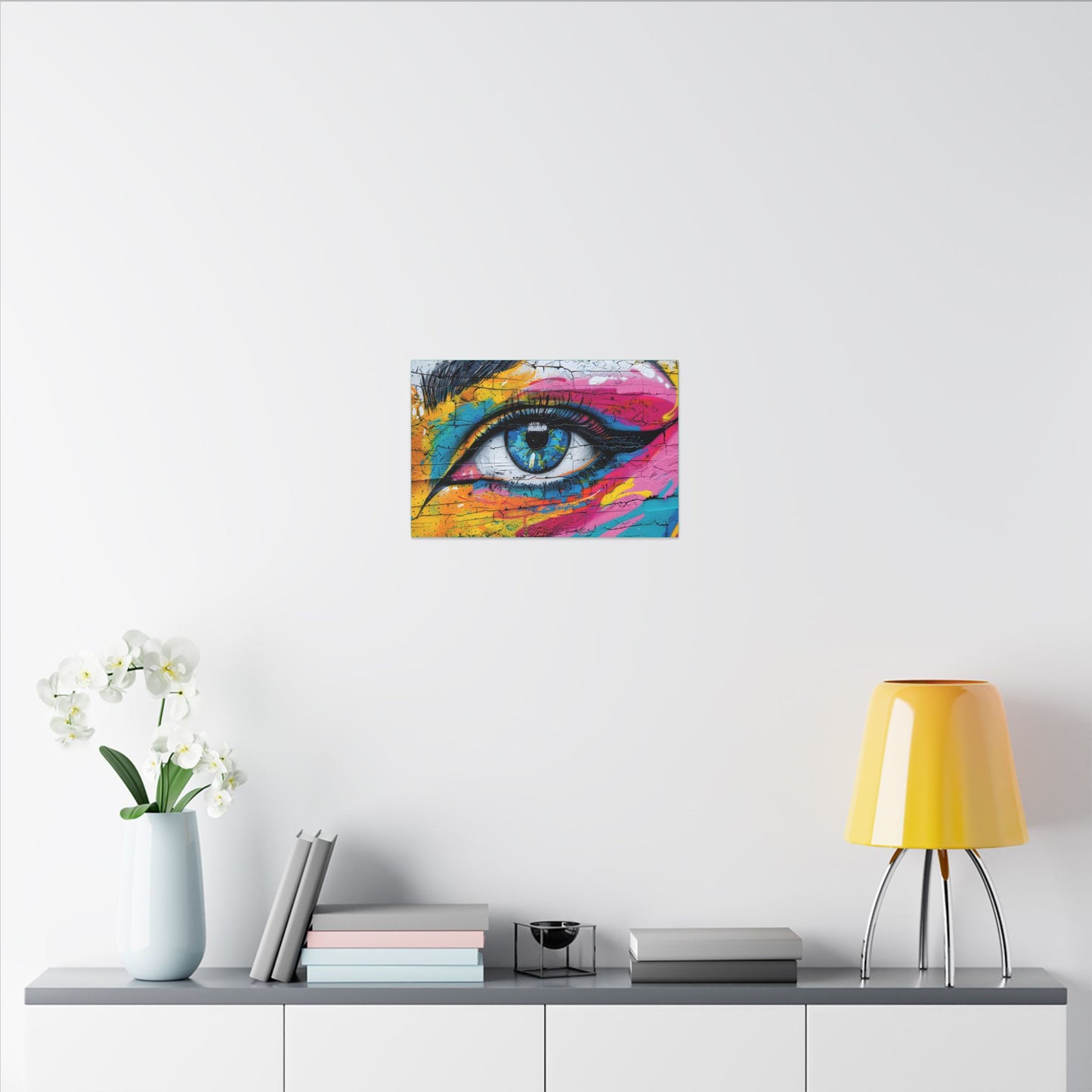 Colorful Eye Street Art Matte Canvas Print