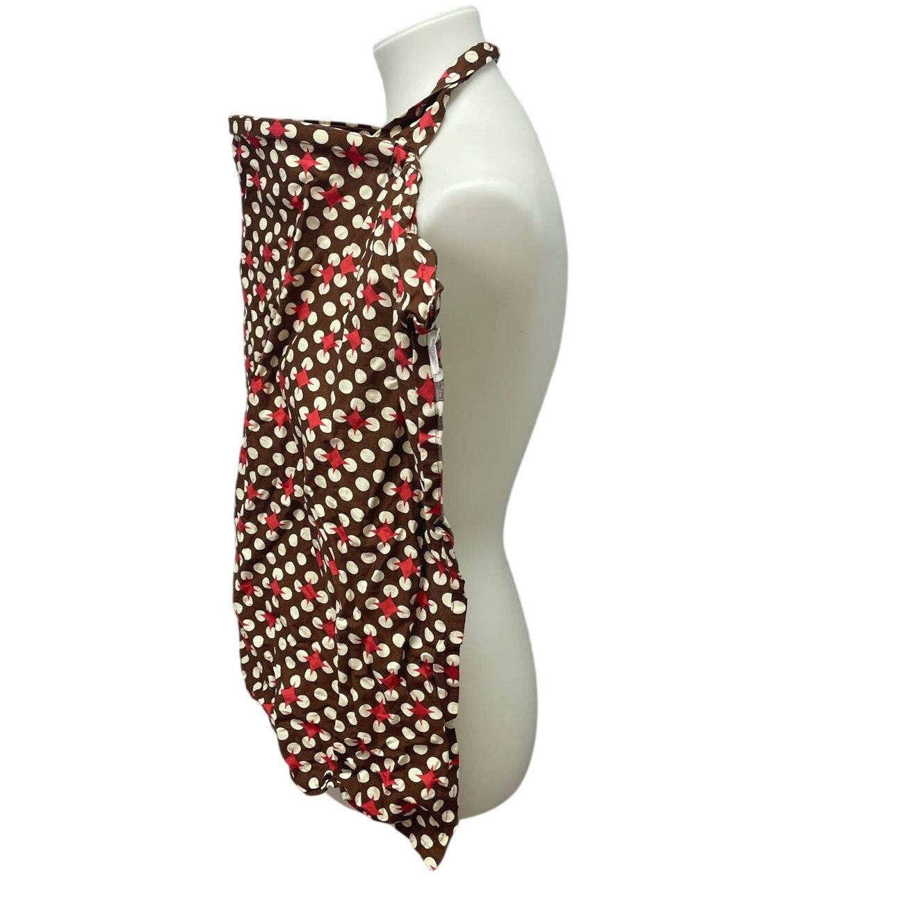 Udder Cover for Nursing Mothers Brown Polka Dot 100% Cotton Ties At Neck