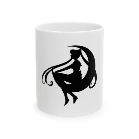 Elegant Fairy Silhouette Ceramic Mug | Enchanting Anime Coffee Cup, Magical Gift, Fantasy Lover, Home Decor, Birthday Present