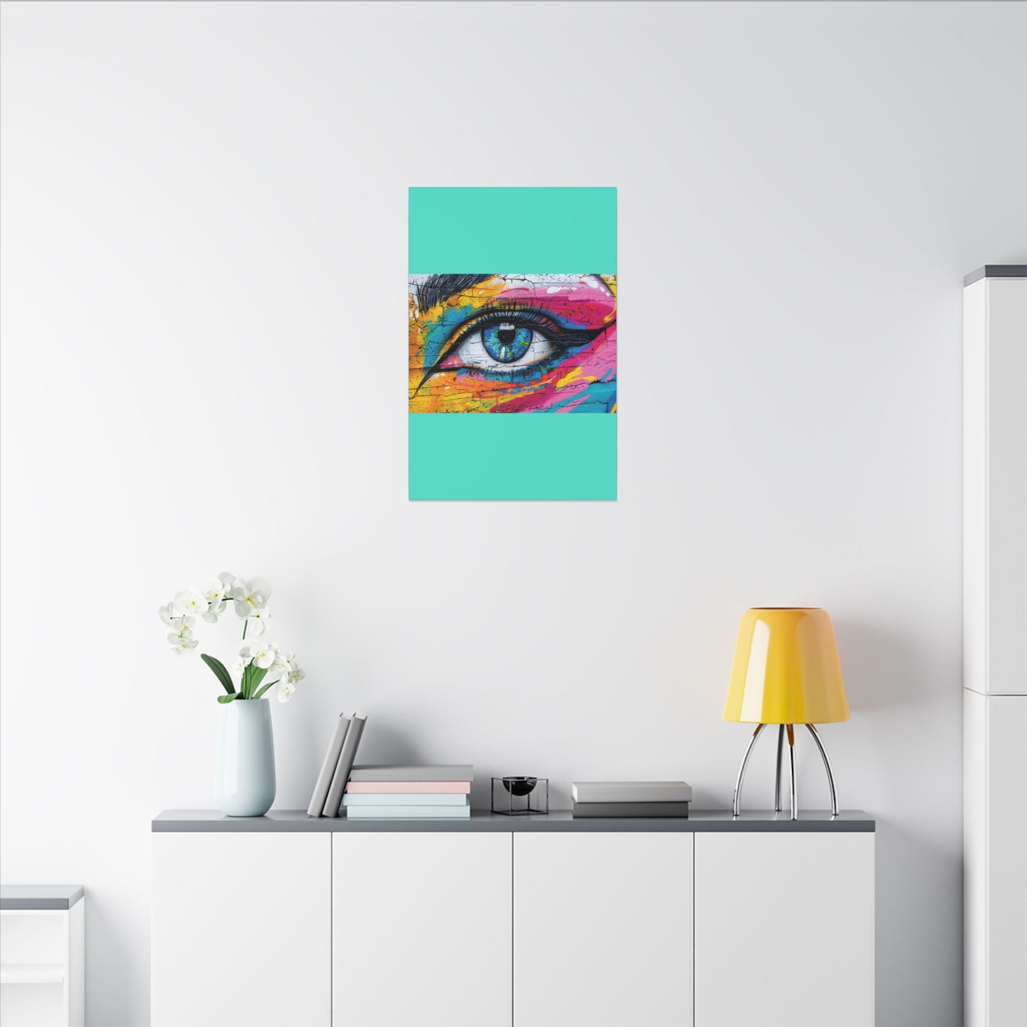 Colorful Eye Street Art Matte Canvas Print
