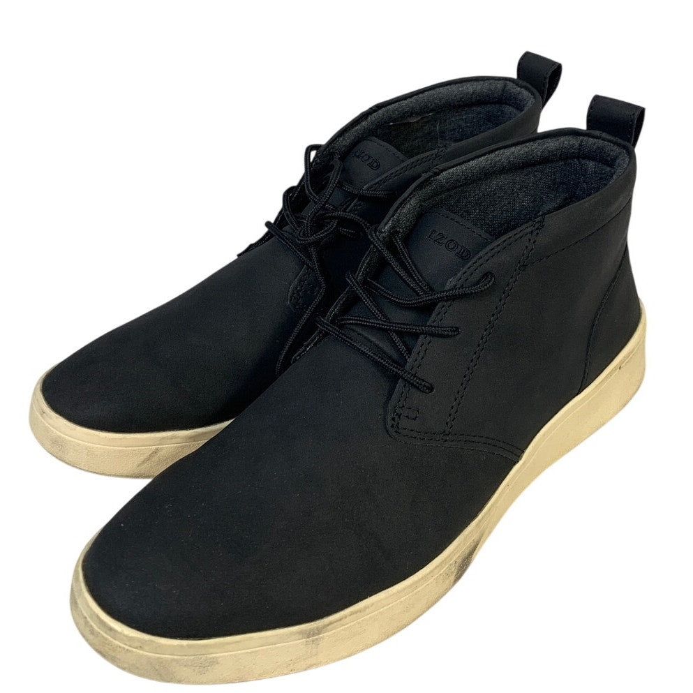 IZOD Mens Size 10 Black Chukka Ankle Boots Lace Up Round Toe Memory Foam Shoes