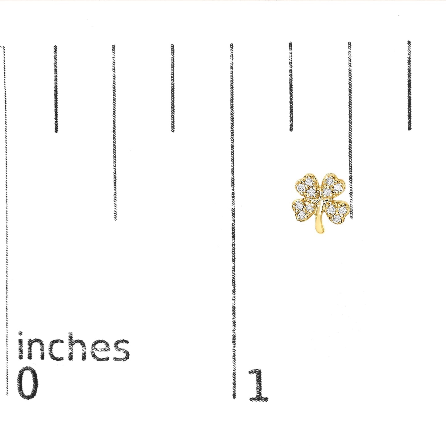 10K Yellow Gold Diamond Accent 4 Leaf Clover Stud Earrings-4