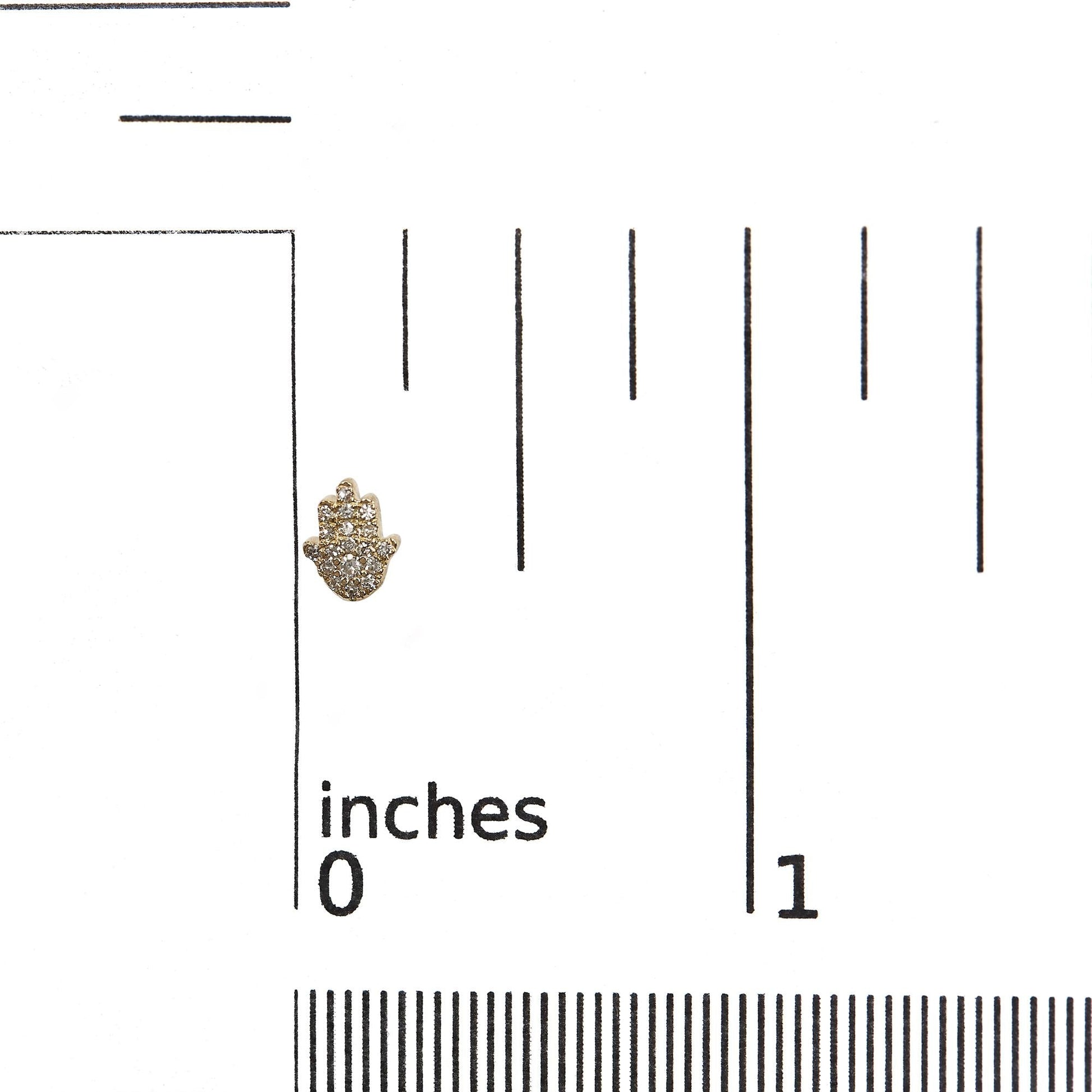 10K Yellow Gold Diamond Accented Hamsa Stud Earrings (H-I Color, I1-I2 Clarity)-4