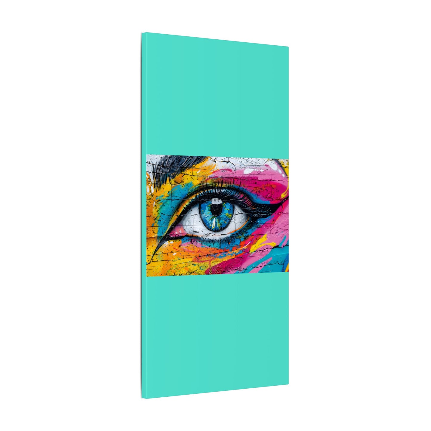 Colorful Eye Street Art Matte Canvas Print