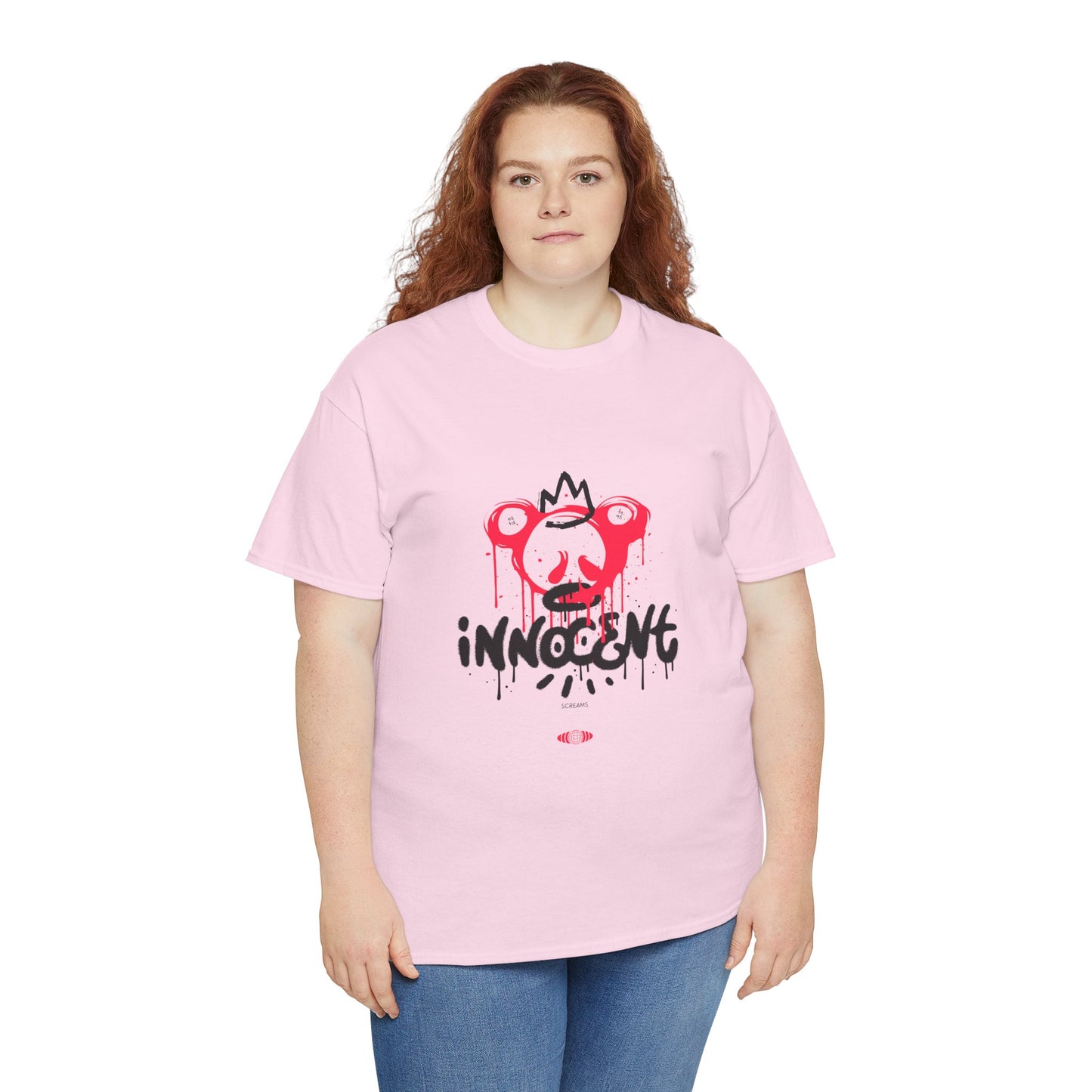Edgy Graphic Tee: 'Innocent' Design, Urban Fashion, Streetwear, Unisex Cotton T-Shirt, Music Festivals, Casual Wear