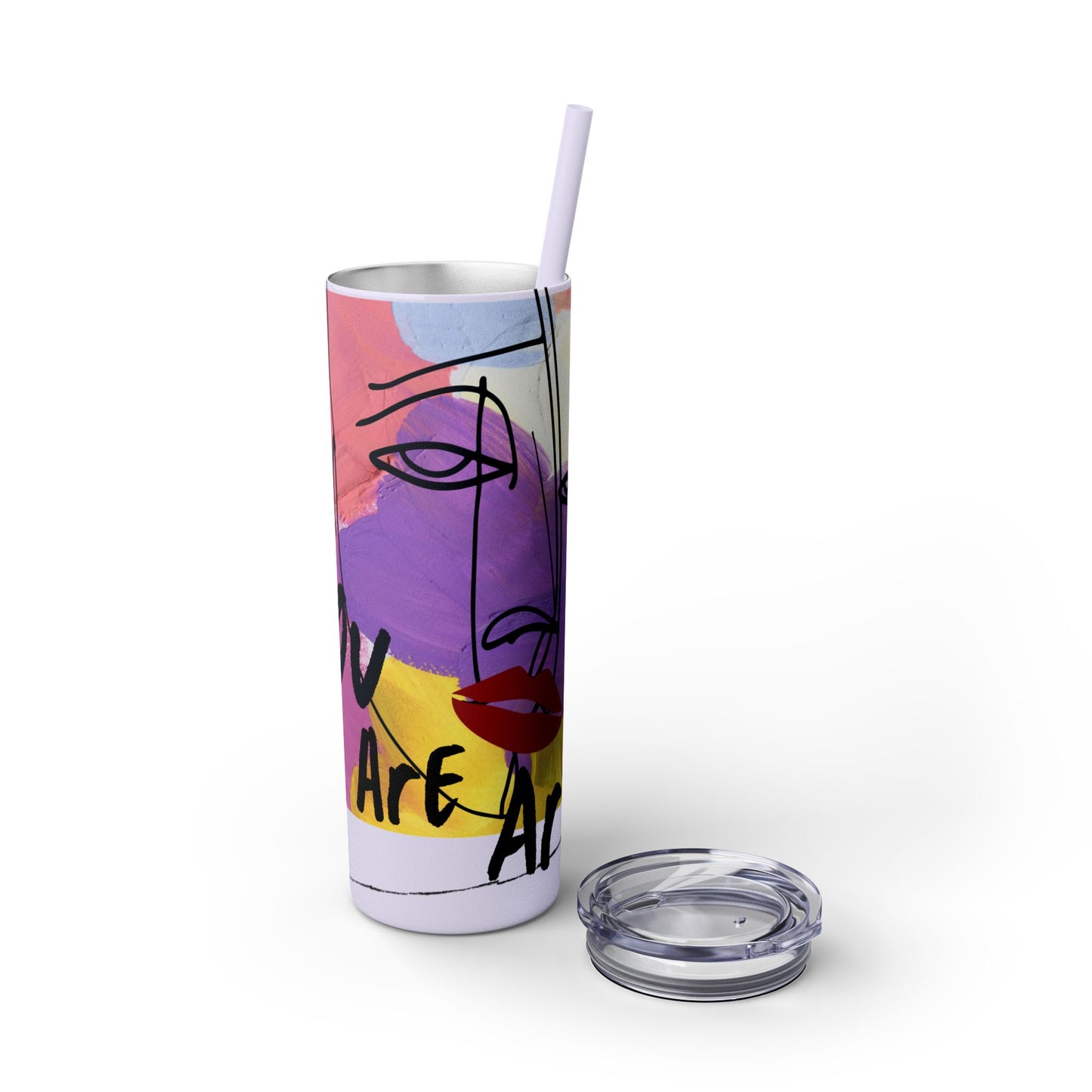Artistic Skinny Tumbler with Straw, 20oz | Inspirational Drinkware, Colorful Water Bottle, Unique Gift Idea, Motivational Mug, [...]