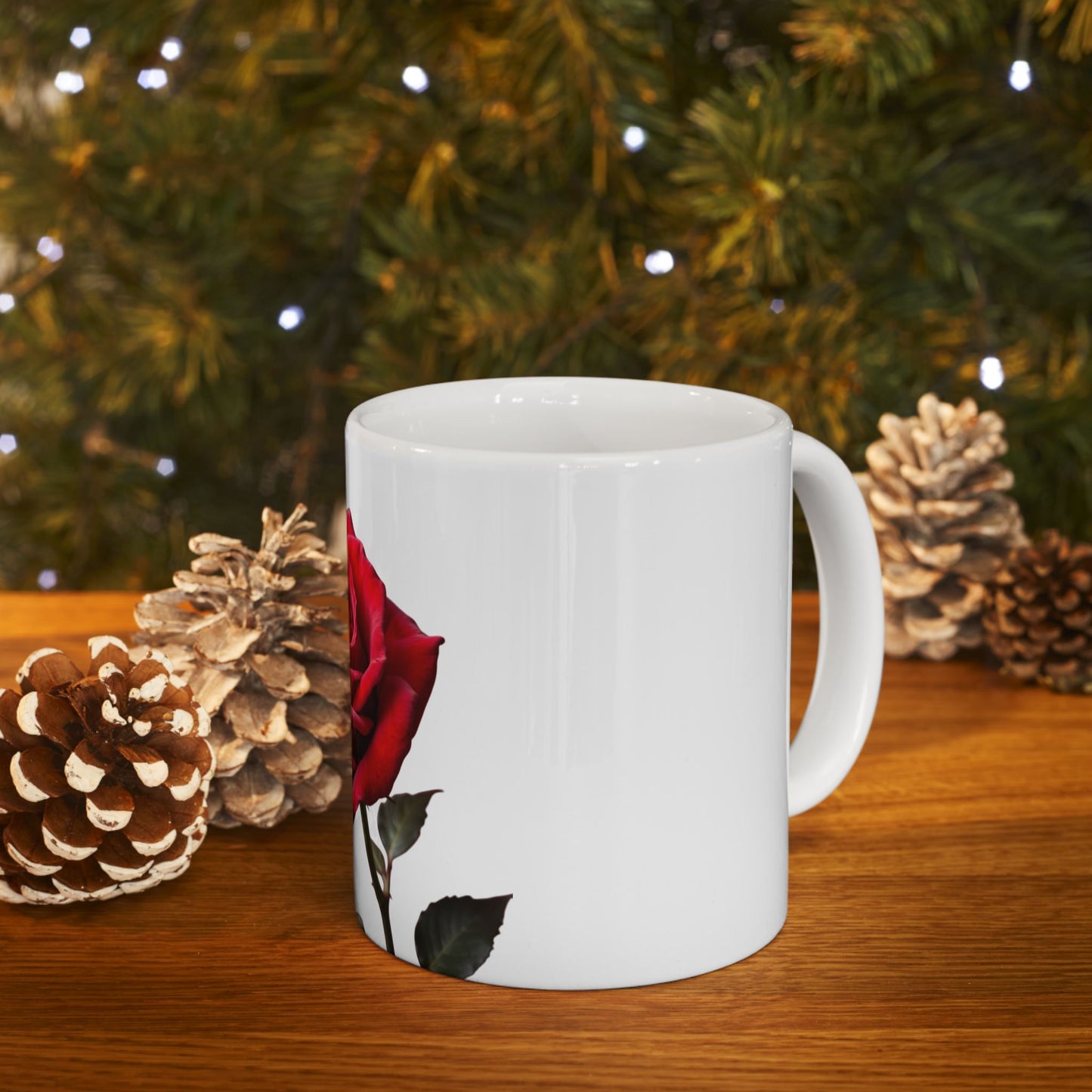 Elegant Red Rose Ceramic Mug - Perfect Gift for Floral Lovers, Coffee or Tea Drinkers, Home Decor, Valentine’s Day, Mother’s Day