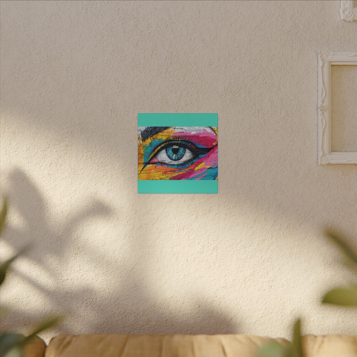 Colorful Eye Street Art Matte Canvas Print