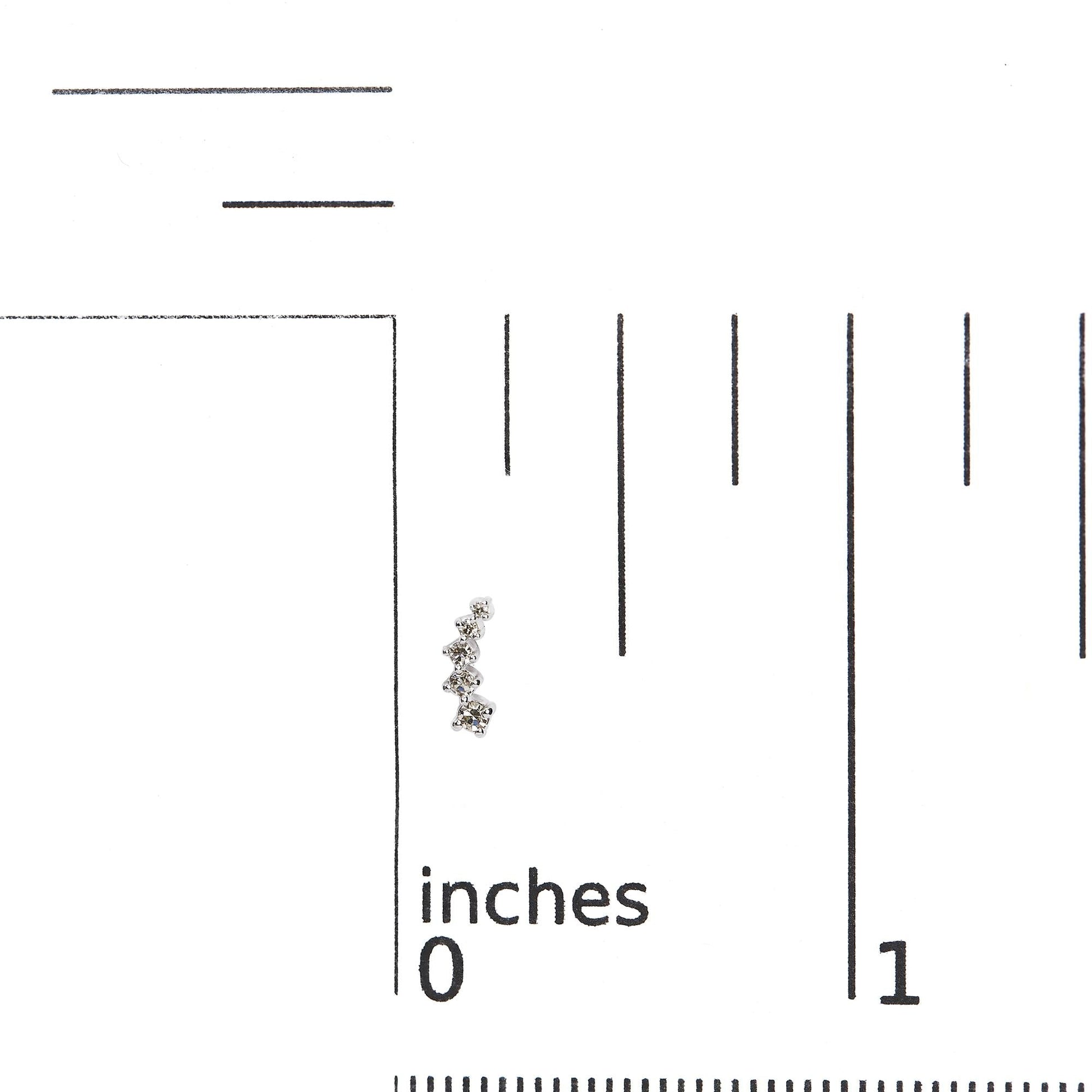 10K White Gold 1/10 Cttw Diamond Journey Style Climber Stud Earrings (H-I Color, I1-I2 Clarity)-4