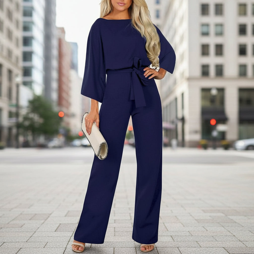 Solid Color Slim Fitting long sleeve jumpsuits for women