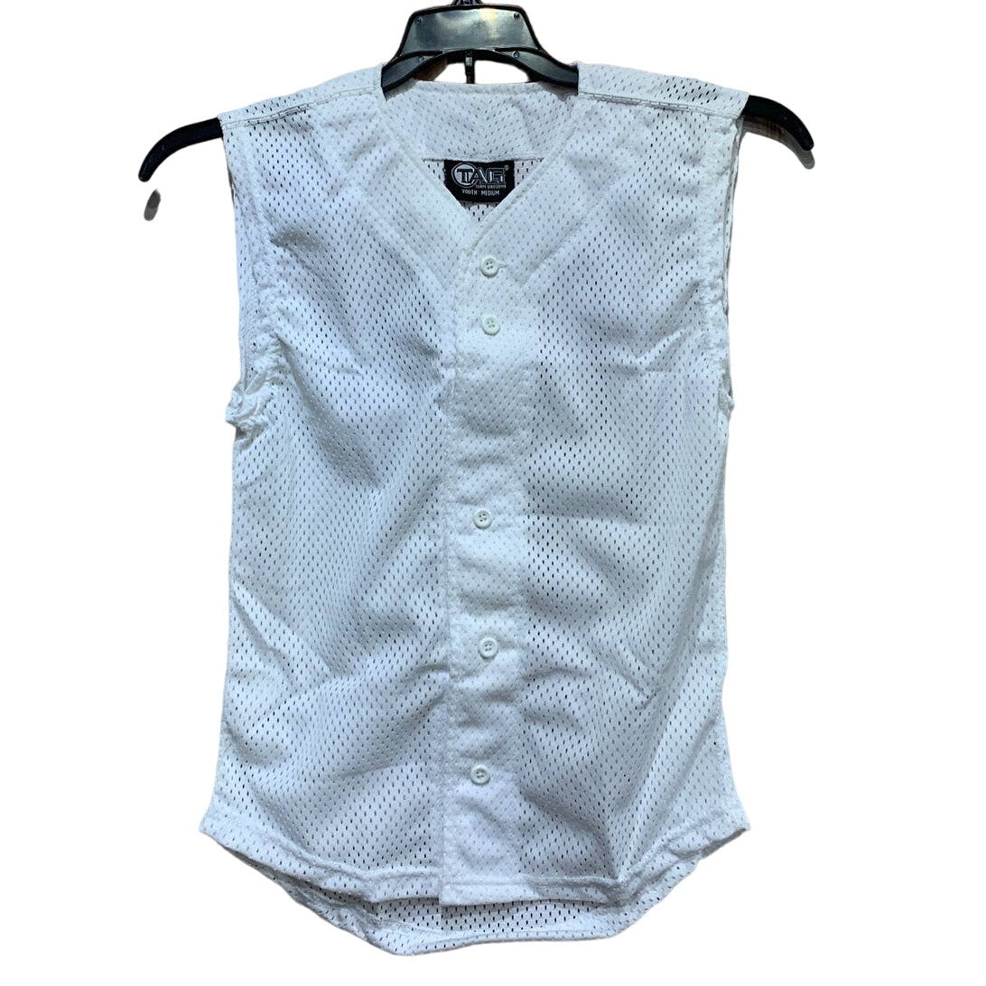 New Tag Team Uniform Youth Medium Button Down Baseball Mesh Jersey Tank Top Vest