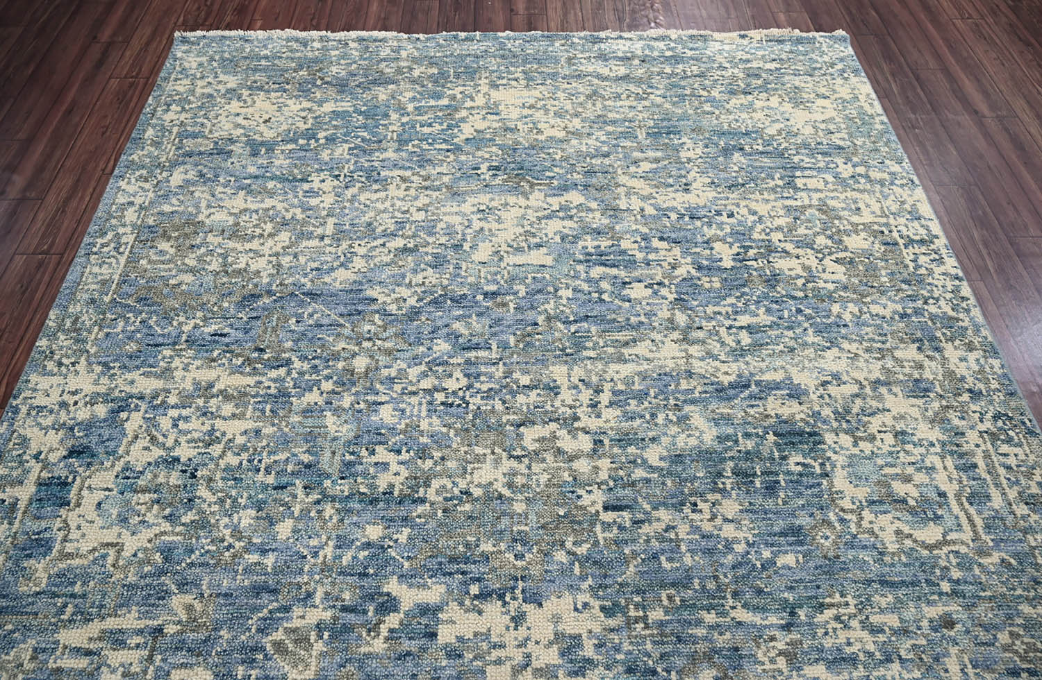 Multi Size Beige, Blue Hand Knotted 100% Wool Turkish Oushak Transitional Oriental Area Rug-4