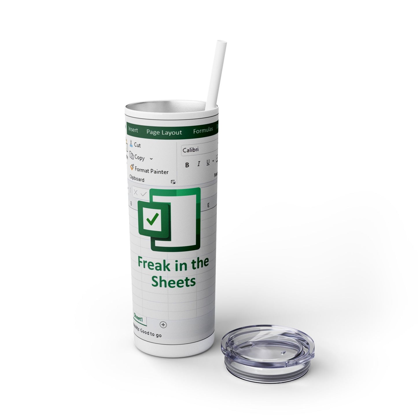Freak in the Sheets Spreadsheet Themed Tumbler, 20oz Gift for Students, Accountants, Office Humor, Funny Drinkware