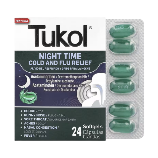 Tukol Nighttime Cough & Flu Softgels (24 Count)