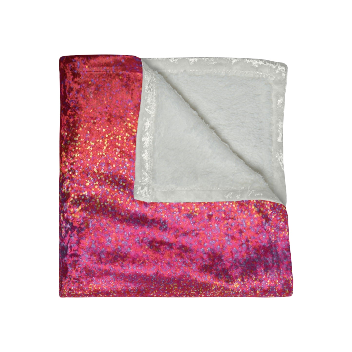 Crushed Velvet Blanket — Luxe Red-Pink Ombre Throw for Cozy Living, Gift, Valentine’s