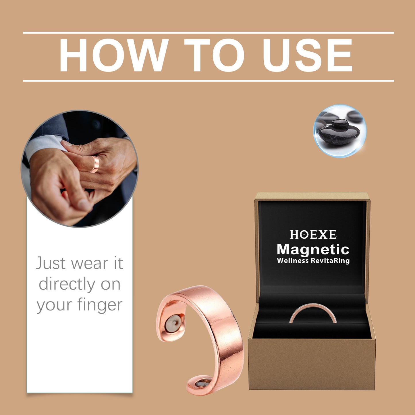 Hoexe Body Care Ring Soothing Improves Body Comfort Gentle Care Daily Portable Ring