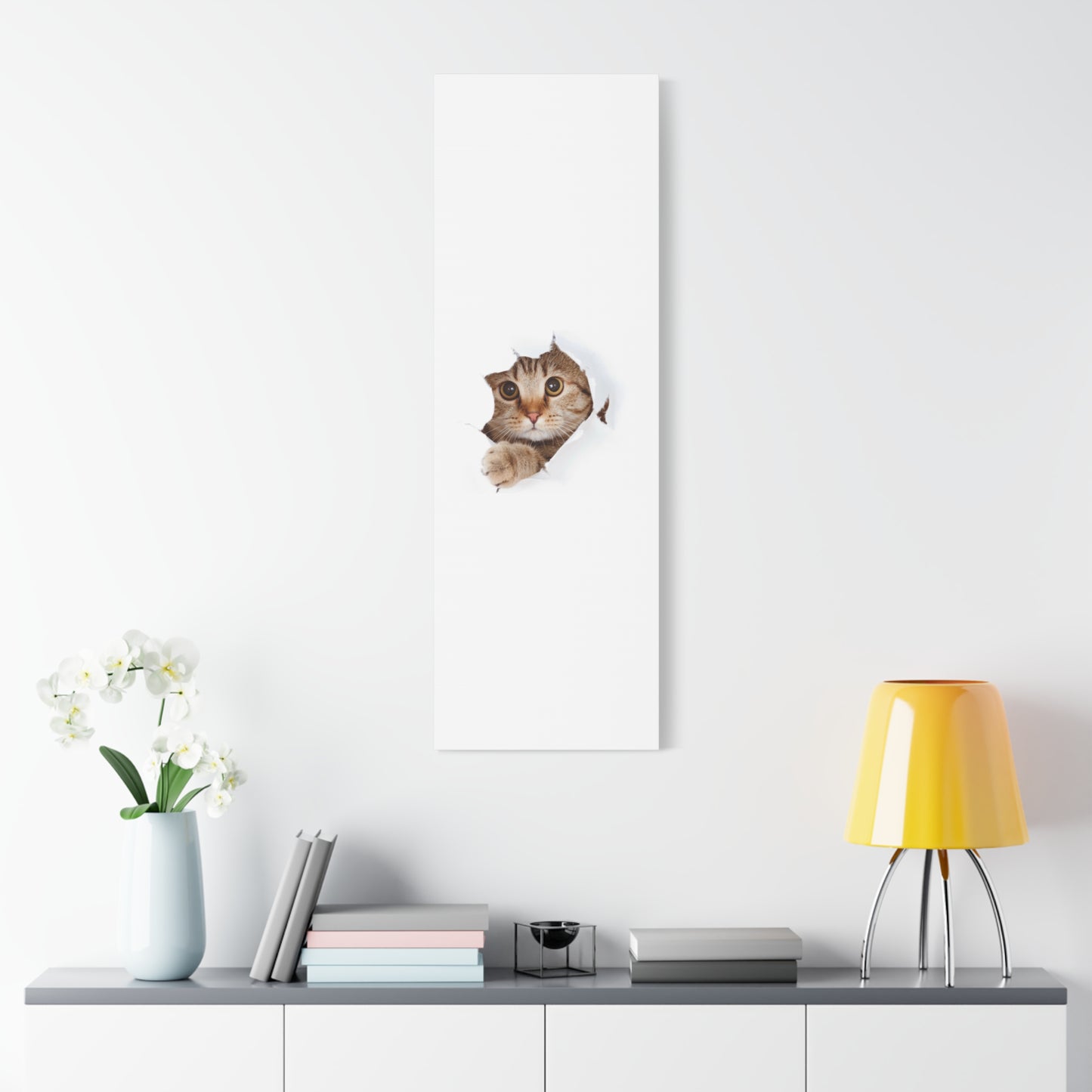 Whimsical Cat Canvas Art, Playful Decor for Cat Lovers, Home Wall Art, Pet-Themed Gift, Cute Cat Wall Art, Cat Lover's Decoration