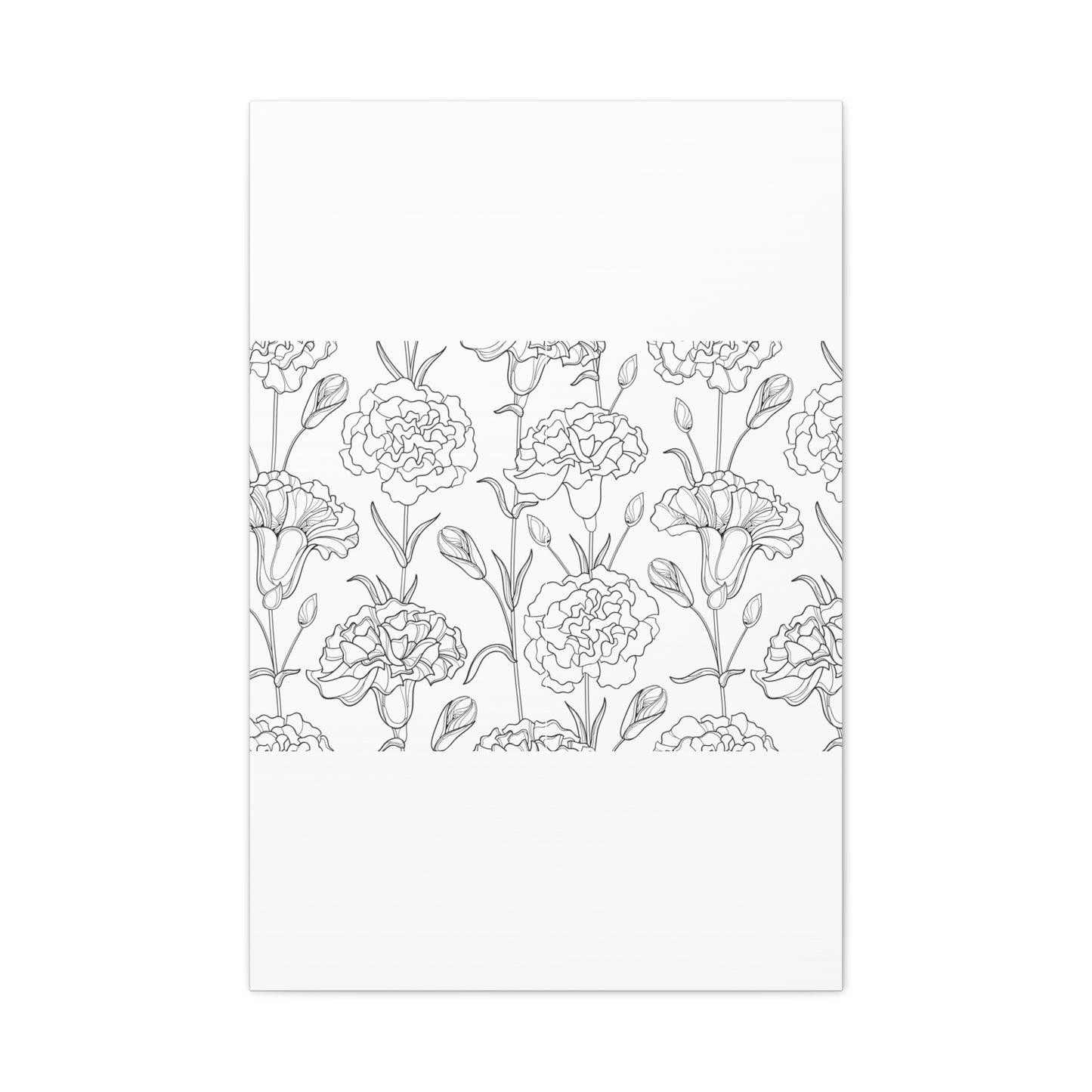 Floral Canvas Art, Stretched Wall Decor, Home Gift, Botanical Print, Modern Design, Matte Finish