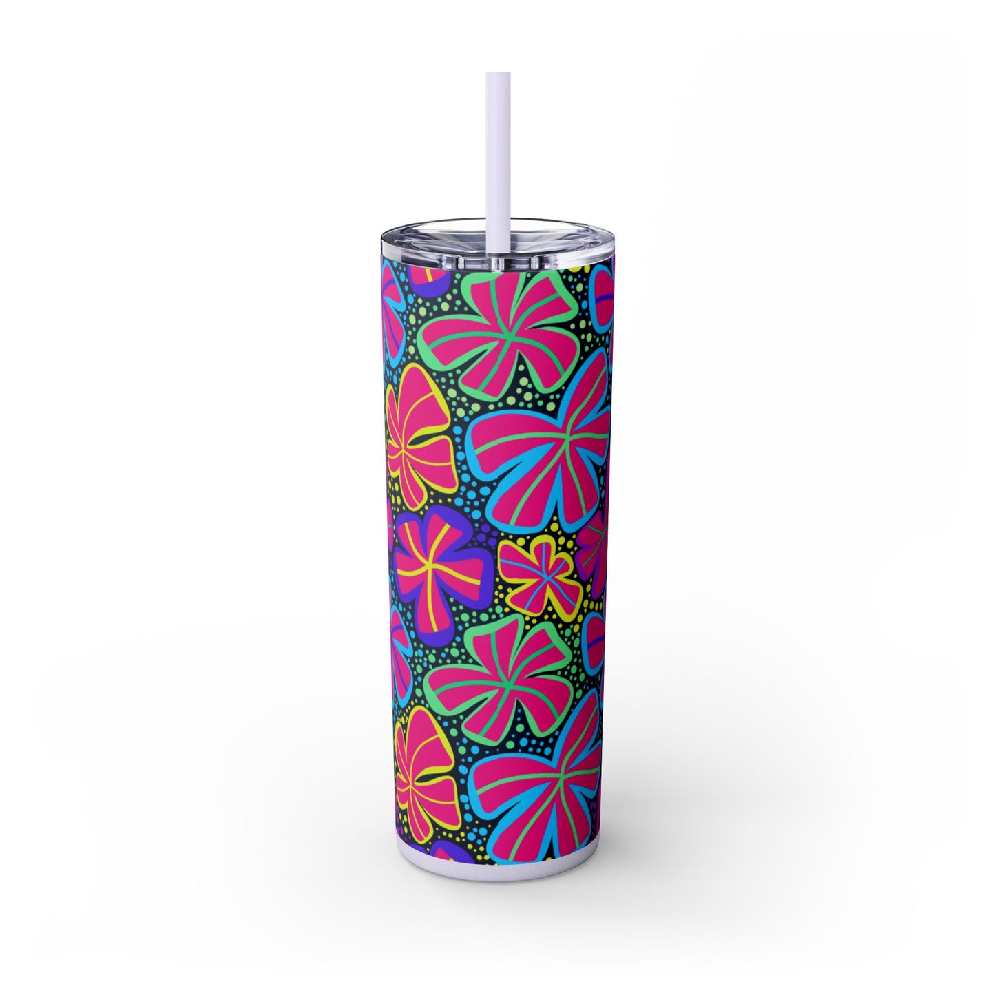Vibrant Floral Skinny Tumbler, 20oz | Reusable Drink Cup for Home, Office, Road Trips | Fun Gift for Spring, Summer, Birthdays, Garden [...]