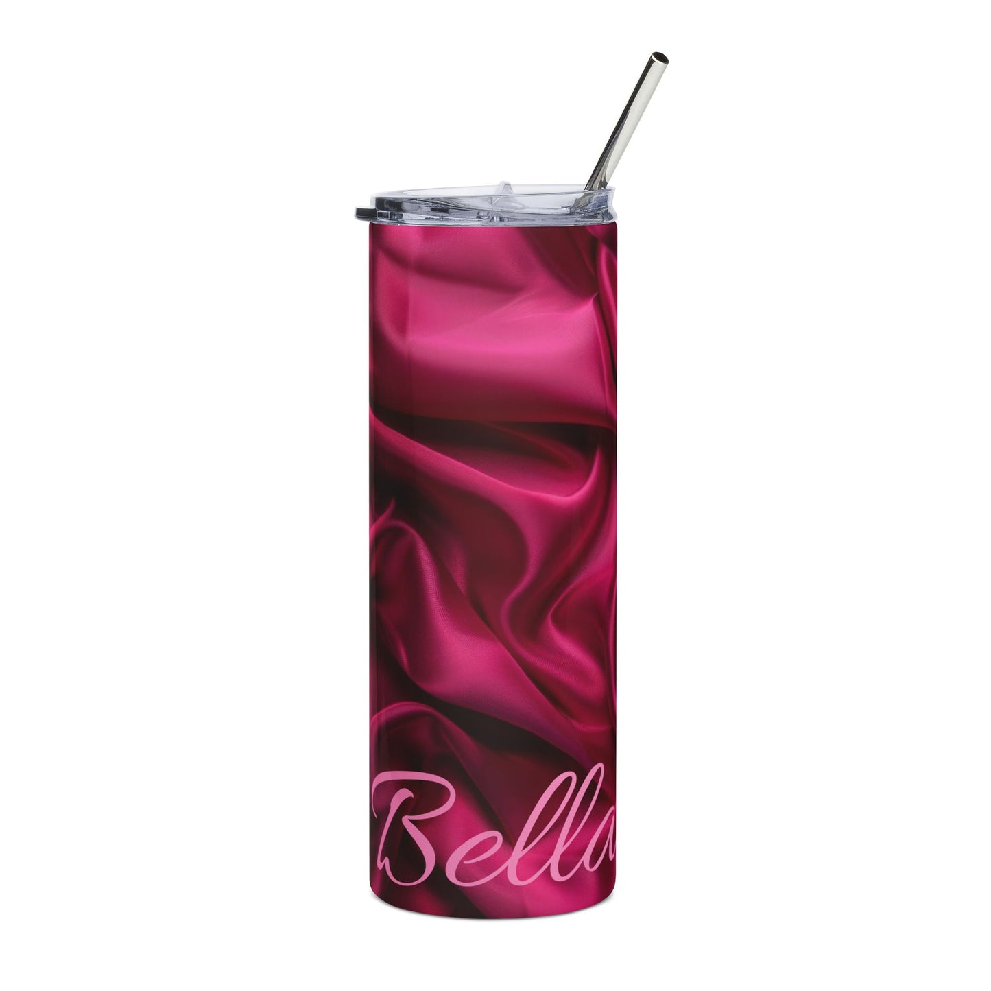 Raspberry Satin Swirl Tumbler 20oz Stainless Steel Travel Cup